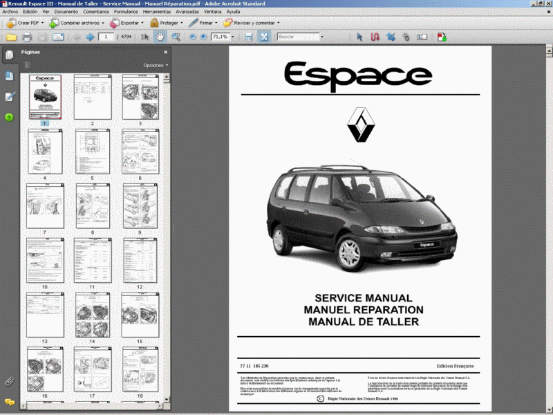 download Renault Espace I workshop manual
