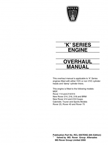 download Rover 214 Rover 414 workshop manual