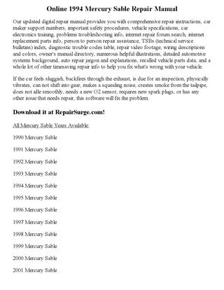 download SABLE workshop manual