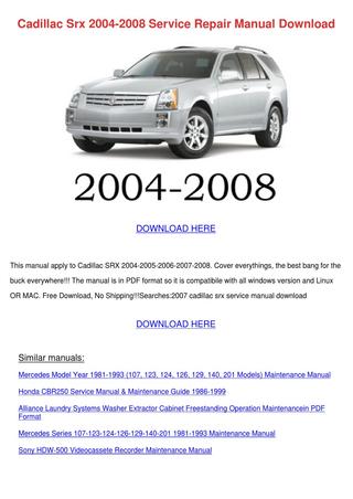 download SRX workshop manual