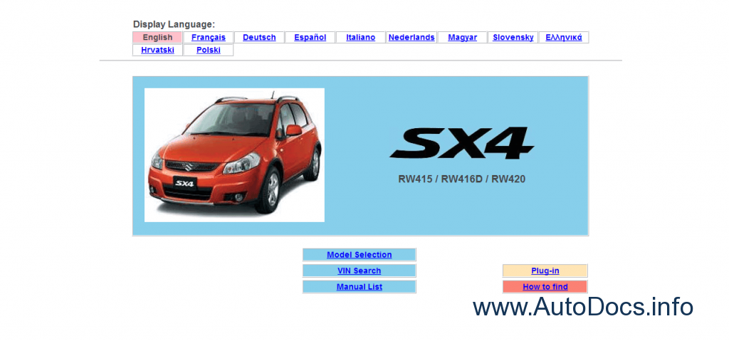 download SUZUKI LIANA SX4 RW420 workshop manual