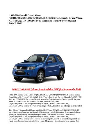 download SUZUKI VITARA SQ416 SQ420 SQ625 workshop manual