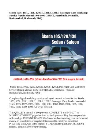 download Skoda 120L 120LE workshop manual