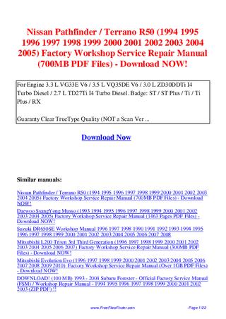 download SsangYong Kyron 1 400MB workshop manual