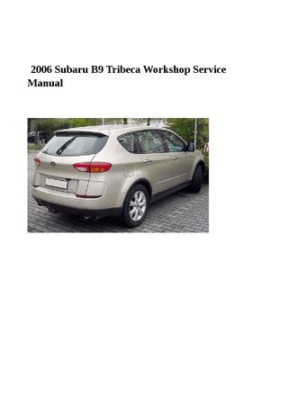 download Subaru B9 Tribeca workshop manual