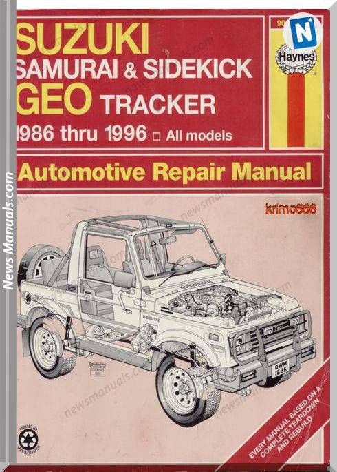download Suzuki Sidekick Geo Tracker workshop manual