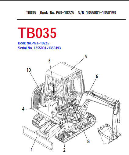 download Takeuchi TB035 Excavator Workable workshop manual