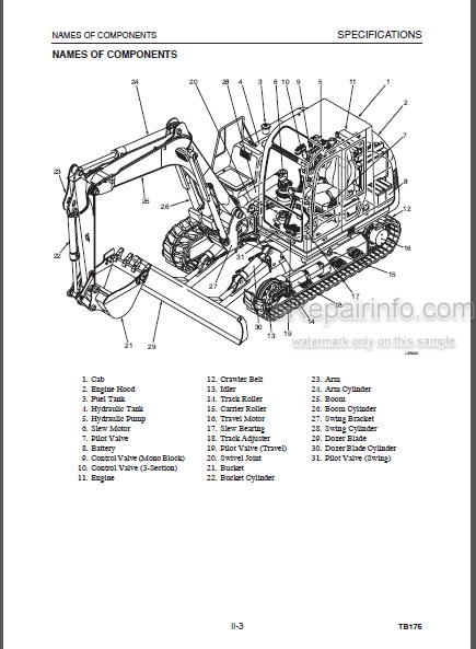 download Takeuchi TB175 Compact Excavator able workshop manual