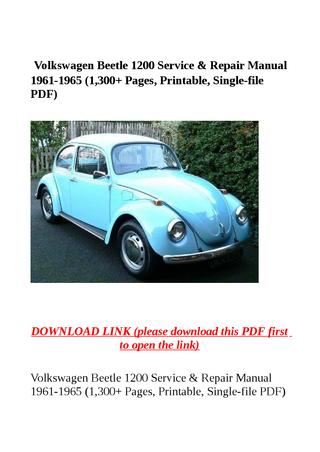 download Volkswagen 1200 workshop manual