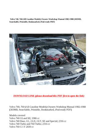 download Volvo 740 760 workshop manual